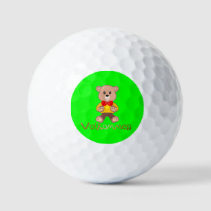 Willkommen Bär Apfel Grün Willkommen Golfball