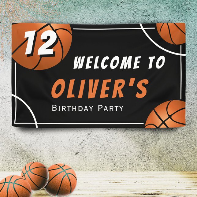 Willkommen Basketball Sport Kindergeburtstag Party Banner (Von Creator hochgeladen)