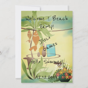 Willkommen! Beach Party Einladung