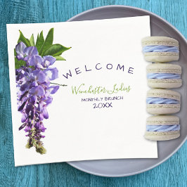 Willkommen Beautiful Wisteria Brunch Custom Detail Serviette