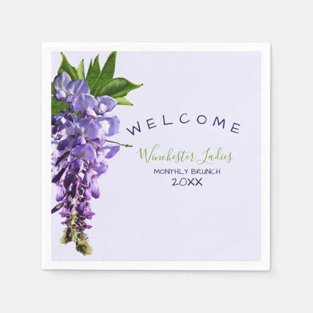 Willkommen Beautiful Wisteria Brunch Individuelle  Serviette (Vorderseite)