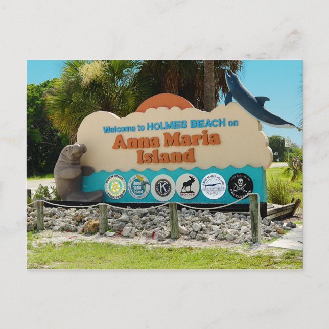 Willkommen bei Anna Maria Island Sign Postkarte (Vorderseite)