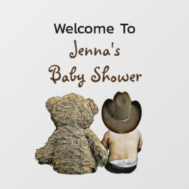 Willkommen bei Baby Shower Lil' Cowboy und Teddy B Fensteraufkleber