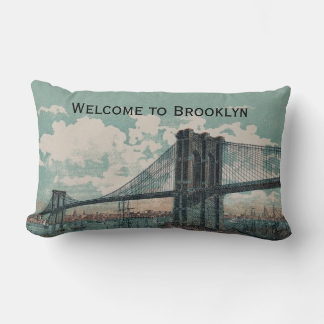 Willkommen bei Brooklyn Lumbar Pillow Lendenkissen (Vorderseite)