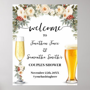 Willkommen bei Bubbles & Brews Winterlicher Paarba Poster
