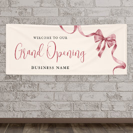 Willkommen bei Business Grand Opening Modern Ribbo Banner
