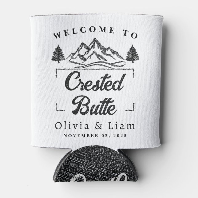 Willkommen bei Crested Butte Co Wedding Minimalist Dosenkühler (Vorderseite)
