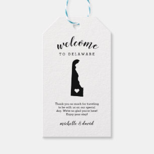 Willkommen bei Delaware Kalligraphische Hochzeit Geschenkanhänger