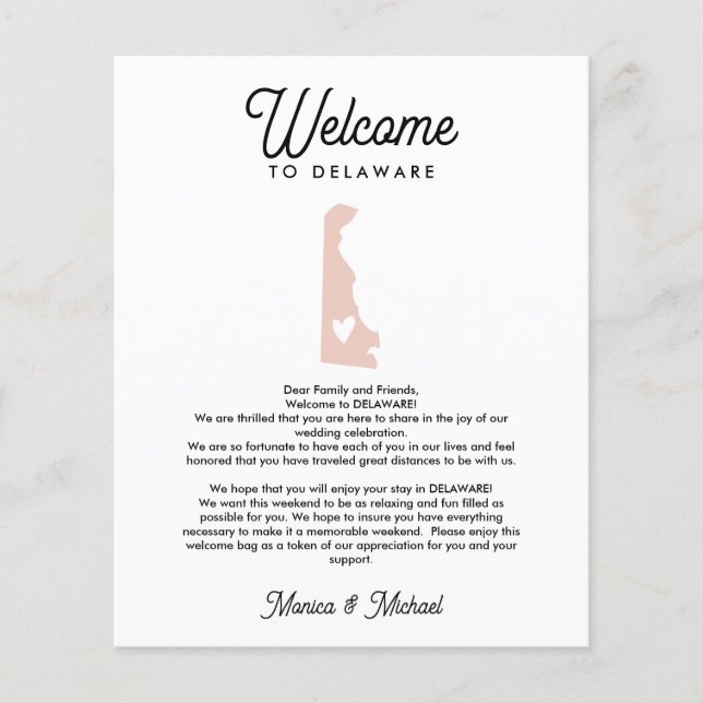 Willkommen bei DELAWARE Letter & Itinerary JEDE FA (Vorderseite)