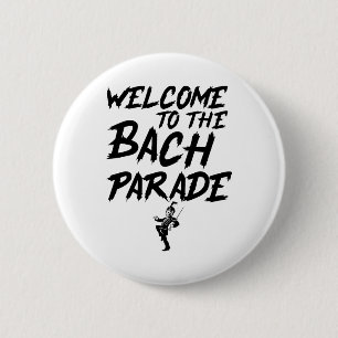 Willkommen bei der Bach-Parade Braut-Squad Gothic Button