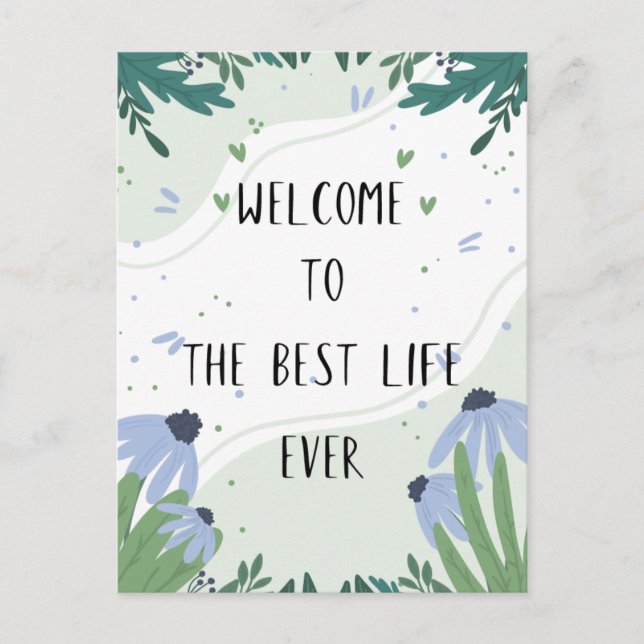 Willkommen bei der Best Life Ever Taufe Postkarte (Vorderseite)