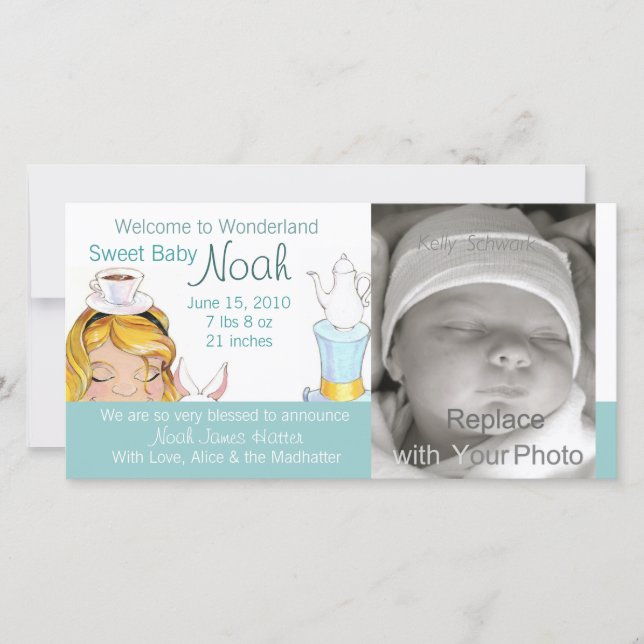 Willkommen bei der Geburtsankündigung von Wonderla Ankündigung (Vorderseite)