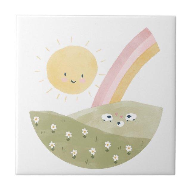 Willkommen bei der Herde Baby Shower  Fliese (Vorderseite)