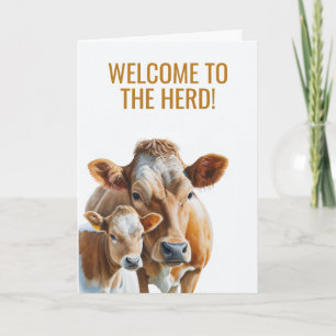 Willkommen bei der Herde Baby Shower Kuh und Kalb Karte