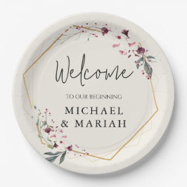 Willkommen bei der Hochzeit | Begrüßung Pappteller