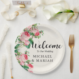 Willkommen bei der Hochzeit | Begrüßung Pappteller