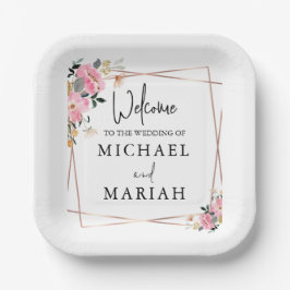 Willkommen bei der Hochzeit | Begrüßung Pappteller