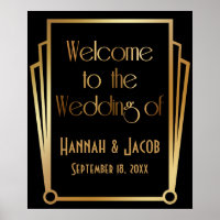 Willkommen bei der Hochzeit des Black Gold Art Dec