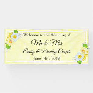 Willkommen bei der Hochzeit des Gelben Blütenbanne Banner