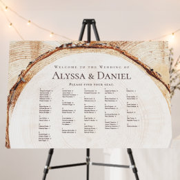 Willkommen bei der Hochzeit Rustic Wood Slice Cust