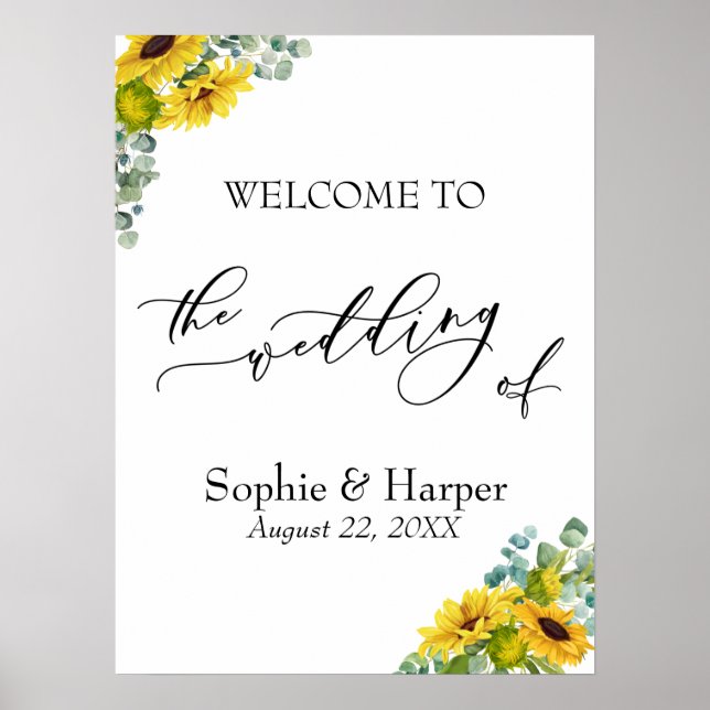 Willkommen bei der Hochzeit von Eukalyptus & Sonne Poster (Vorne)