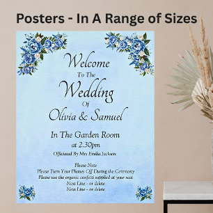 Willkommen bei der Hochzeitsblauen Peony Poster