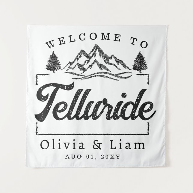 Willkommen bei der Minimalistischen Hochzeit von T Wandteppich (Vorderseite)