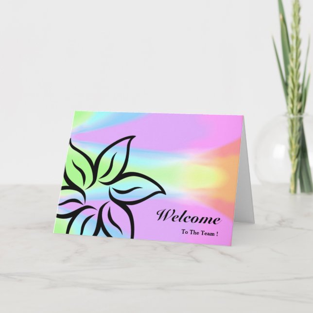 Willkommen bei der Pink & Black Floral Card des Te Karte (Vorderseite)