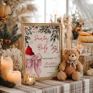 Willkommen bei der Weihnachtsflirt-Bogen-Santa-Bab Poster
