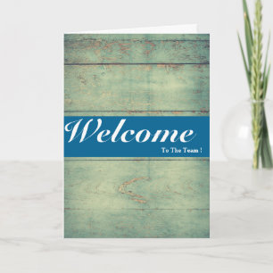 Willkommen bei der White Minimal Blue Abzeichen Ca Karte