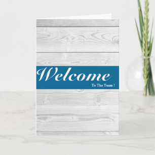 Willkommen bei der White Minimal Blue Abzeichen Ca Karte