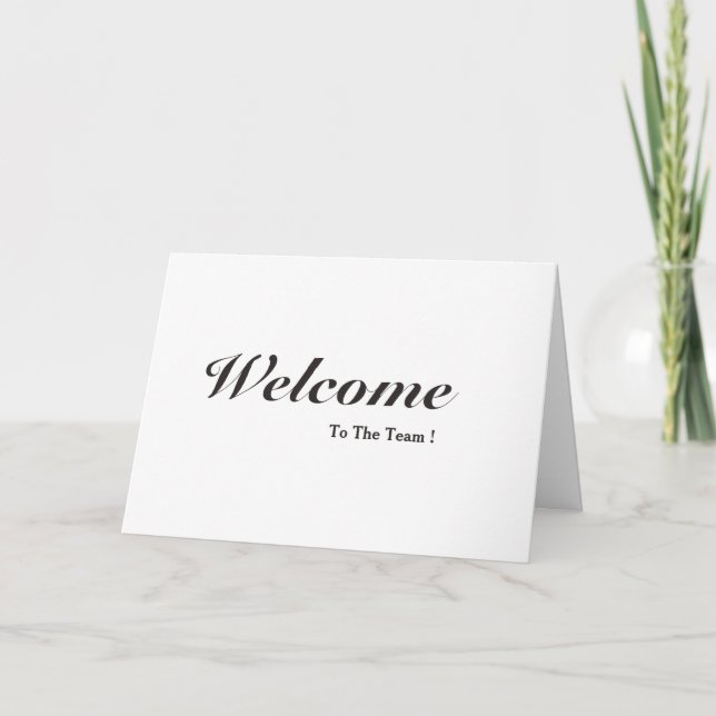 Willkommen bei der White Postcard des Teams Karte (Vorderseite)