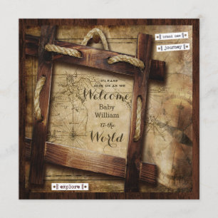 Willkommen bei der World Baby Dusche Einladung