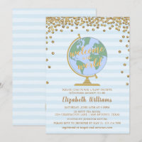 Willkommen bei der World Globe Baby Shower Einladu