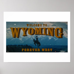 Willkommen bei der Wyoming Sign Postcard Poster