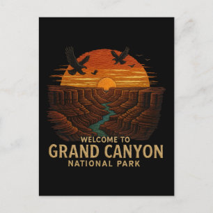 Willkommen bei Embroidery Grand Canyon National US Feiertagspostkarte