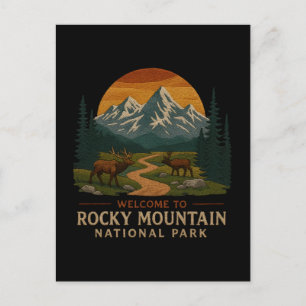 Willkommen bei Embroidery Rocky Mountain National  Feiertagspostkarte