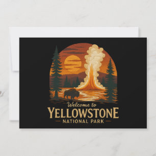 Willkommen bei Embroidery Yellowstone National USA Einladung