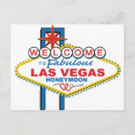 Willkommen bei Fabulous Las Vegas Honeymoon Postkarte<br><div class="desc">Retro Willkommen in Las Vegas Flitterwochen</div>