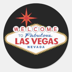Willkommen bei Fabulous Las Vegas, Nevada Runder Aufkleber