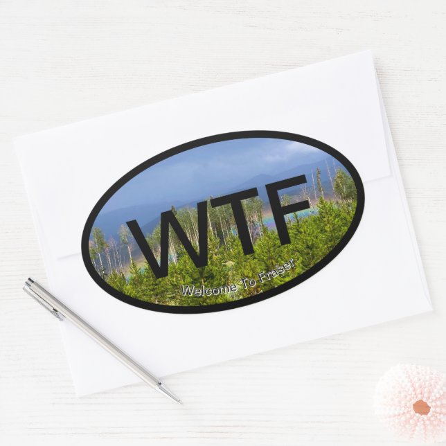 Willkommen bei Fraser Ovaler Aufkleber (Umschlag)