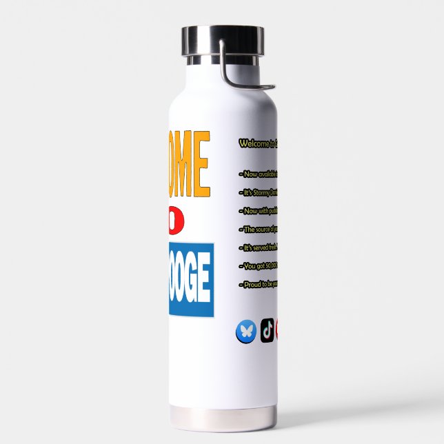 "Willkommen bei GeekSpooge" Wasserflasche Trinkflasche (Links)