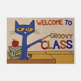 Willkommen bei Groovy Class Rug, Cat Teacher Fußmatte