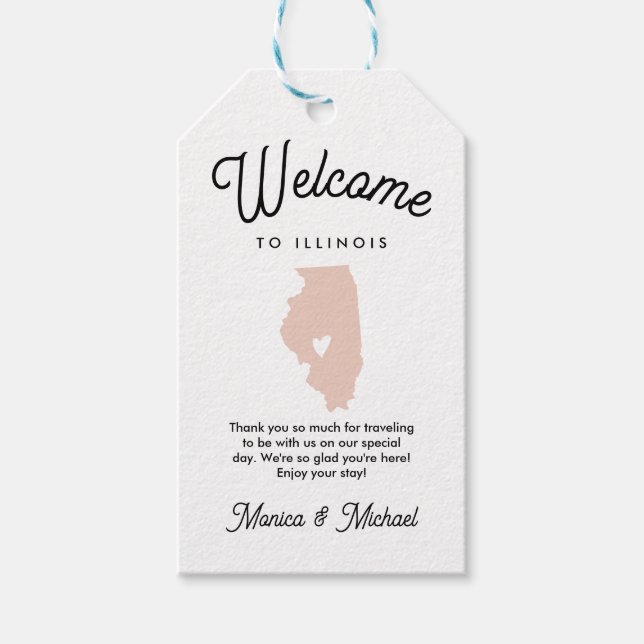 Willkommen bei ILLINOIS Wedding JEDE FARBE!! Geschenkanhänger (Vorderseite)