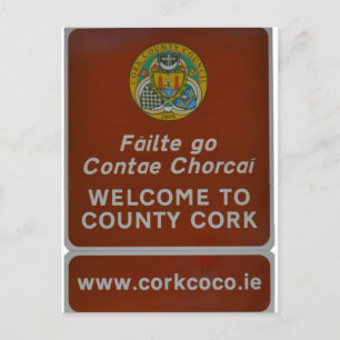 Willkommen bei Landkreis Cork, Irland Postkarte