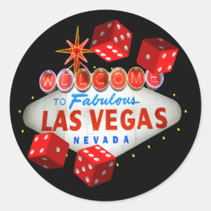Willkommen bei Las Vegas + Dice Stickers