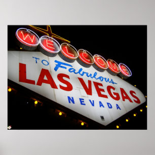 Willkommen bei Las Vegas Neon Poster Print
