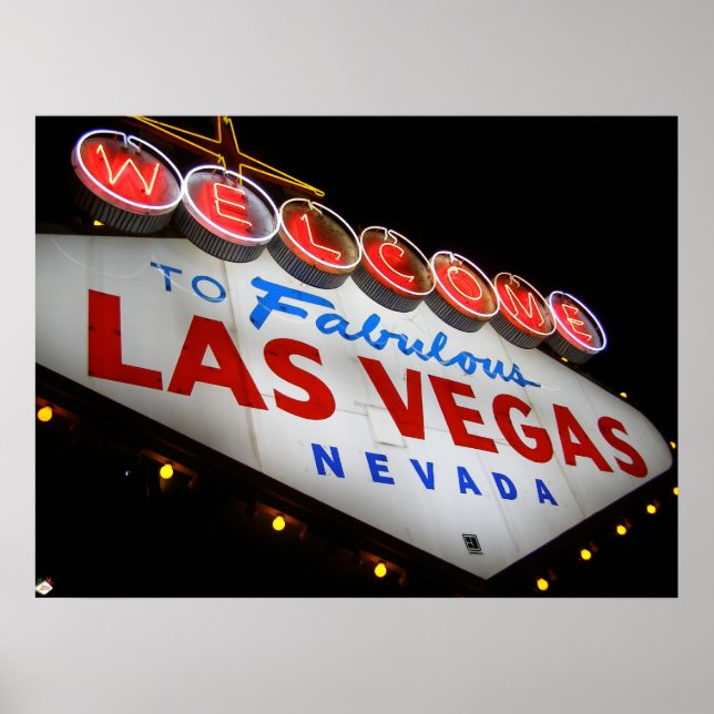 Willkommen bei Las Vegas Neon Poster Print (Vorne)