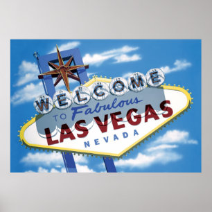 Willkommen bei Las Vegas Retro Poster Print