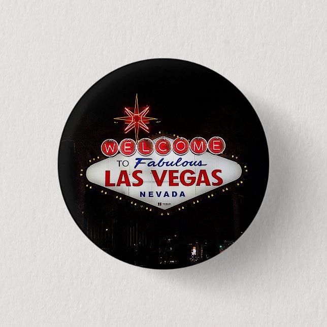 Willkommen bei Las Vegas Schild #2 Button (Vorderseite)